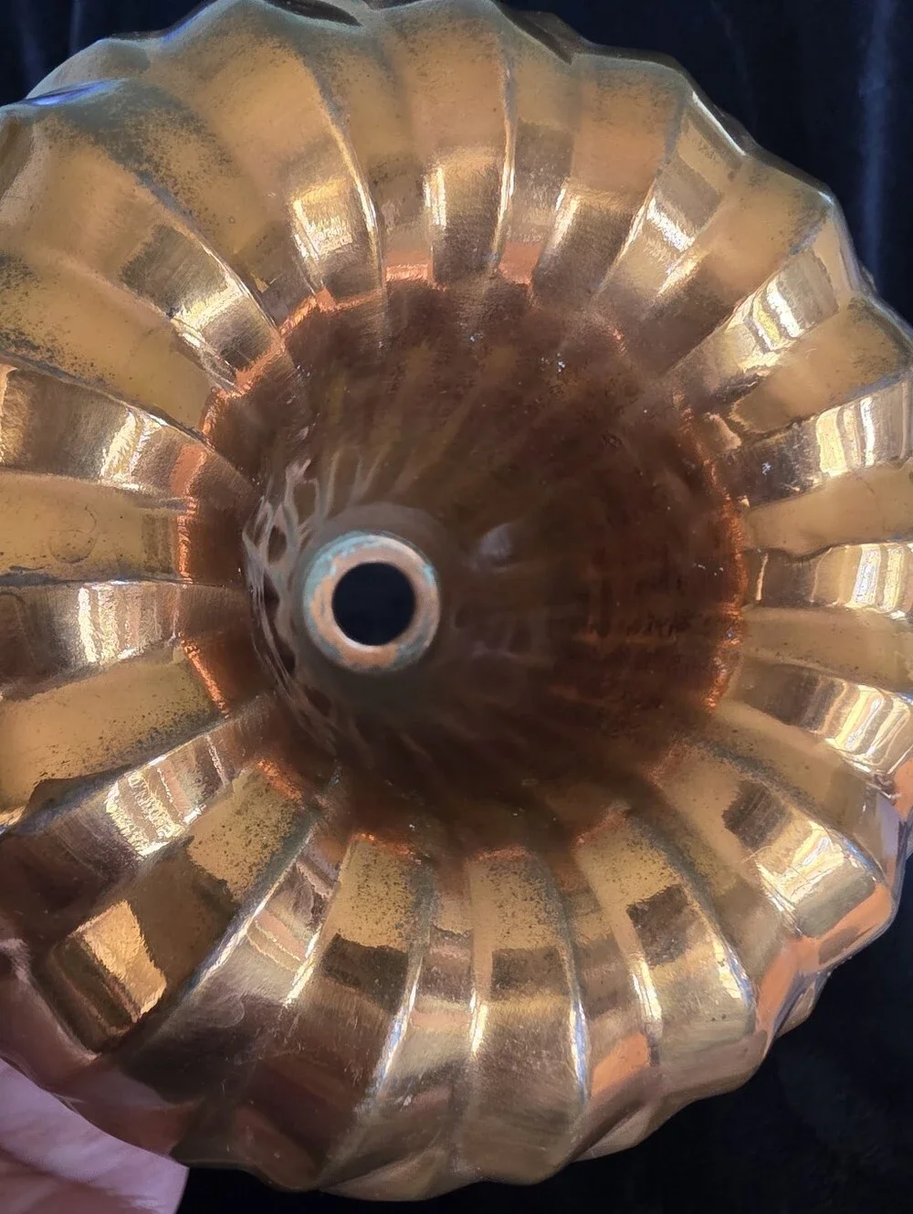 Vintage Copper Tone Bundt Jello Mold Made in Korea Wall Decor 8”